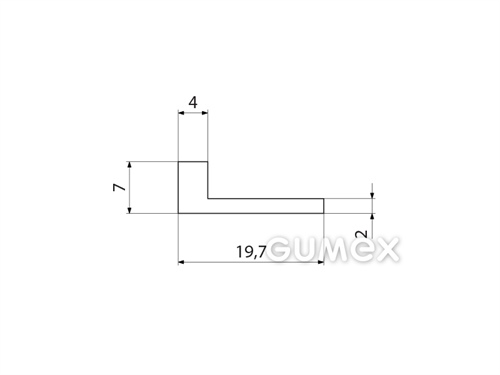 Kompaktný silikónový profil, tvar L - 0154