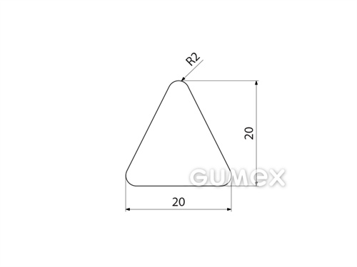 Kompaktný silikónový profil, tvar trojuholník - 0030